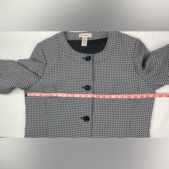 Covington Black and White Geometric Pattern Crew Neck Blazer Jacket Size XL - Picture 6 of 7